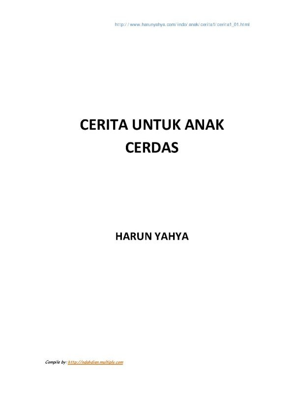 Cerita Anak Cerdas By Harun Yahya