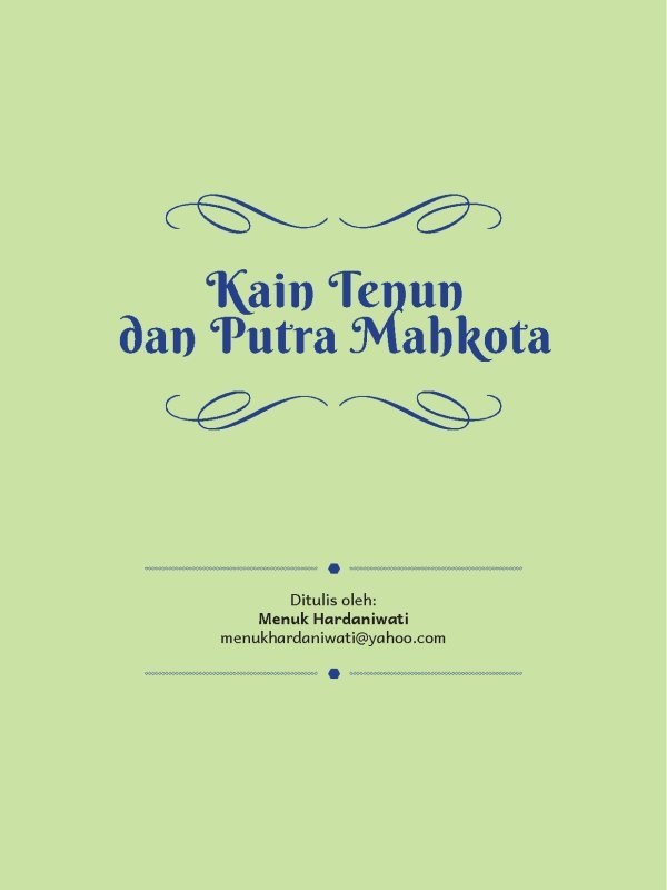 Kain Tenun dan Putra Mahkota