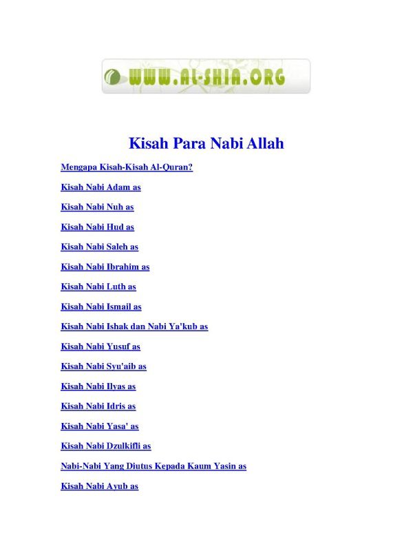 Kisah Para Nabi Allah