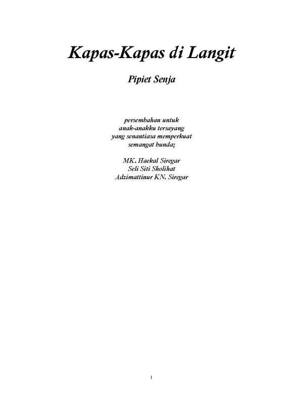 Pipit Senja Kapas Kapas di Langit
