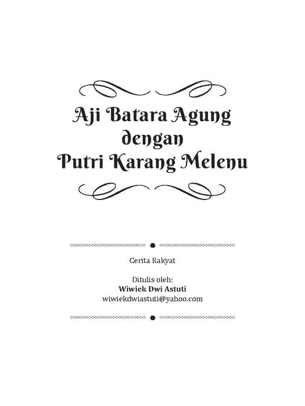 Smp Aji Batara Agung dengan Putri Karang Meulenu