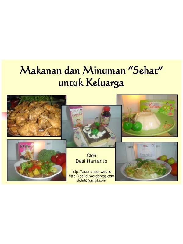 Buku Resep Makanan Minuman Sehat